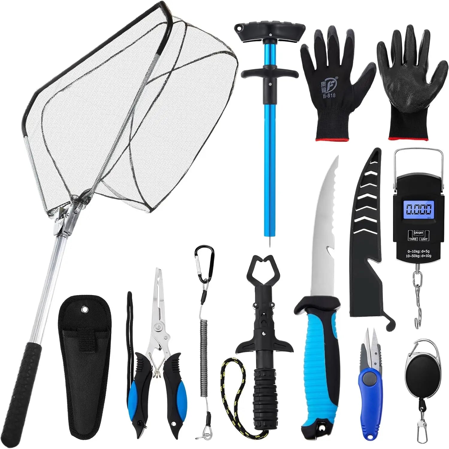 fish filleting accessories 10 Pcs Multi Function Fishing Tool Set Include Fishing Pliers With Lan – Abu Garcia Ambassadeur 10000I Hook Finish:Purple With a durable fillet Series-Name__Convector