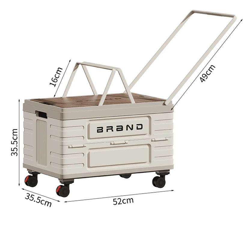360° Rotating Foldable Storage Cart – H.D. Mobile Organizer Multi-Functional