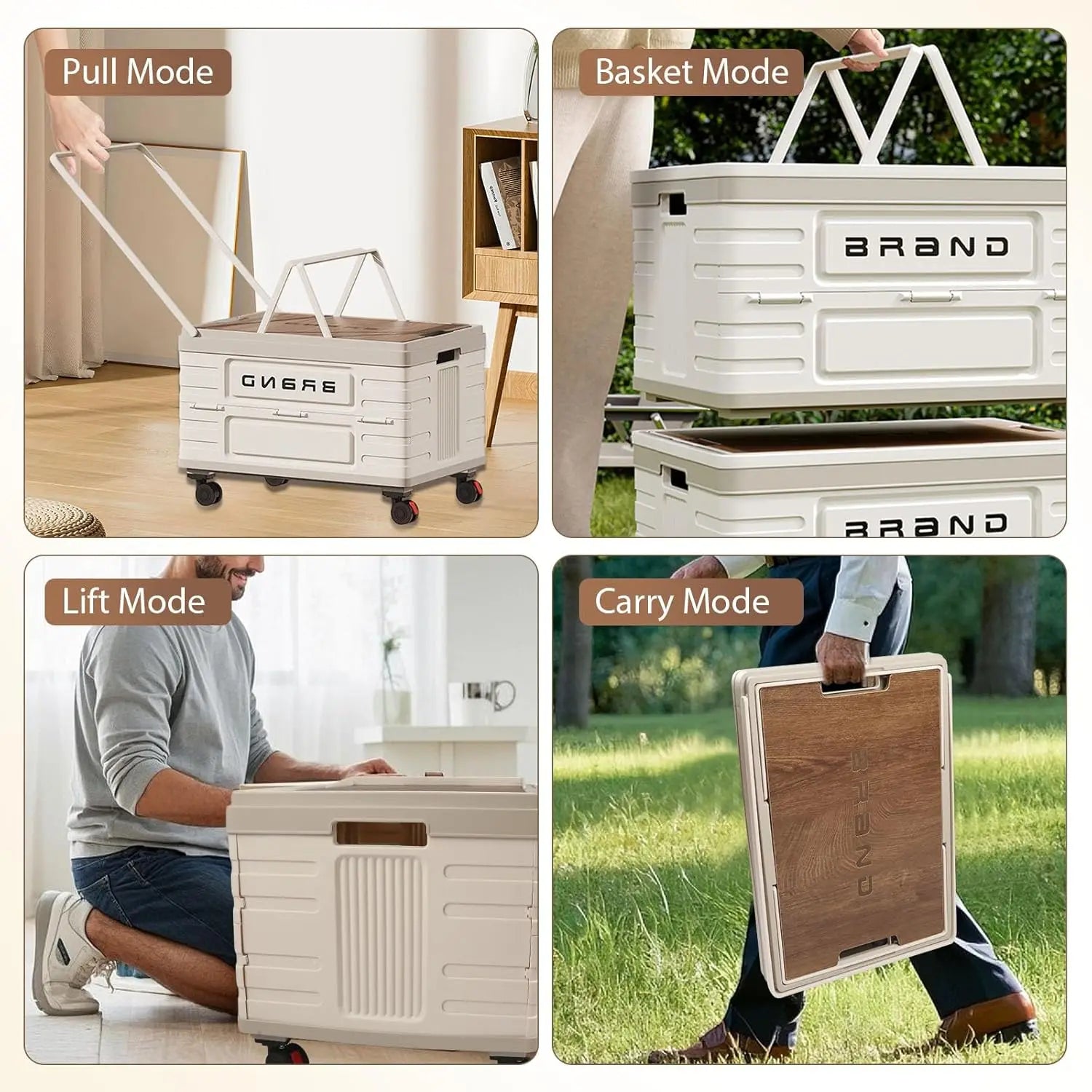 360° Rotating Foldable Storage Cart – H.D. Mobile Organizer Multi-Functional