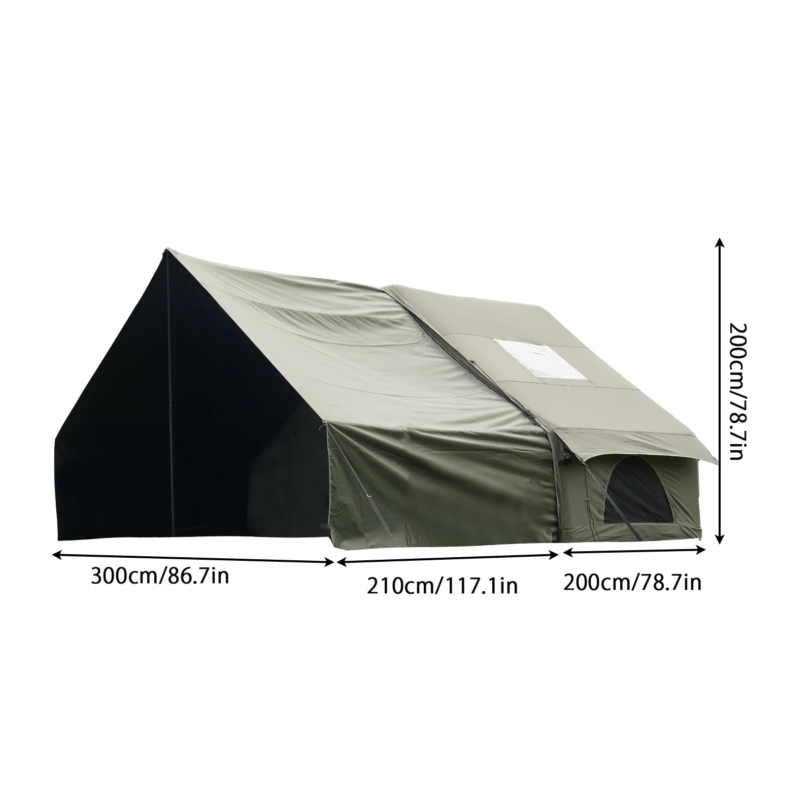 Large Inflatable Camping Tent with Skylight, Quick Air-Flow & Breathable Mesh Design, Summer Glamping Tents