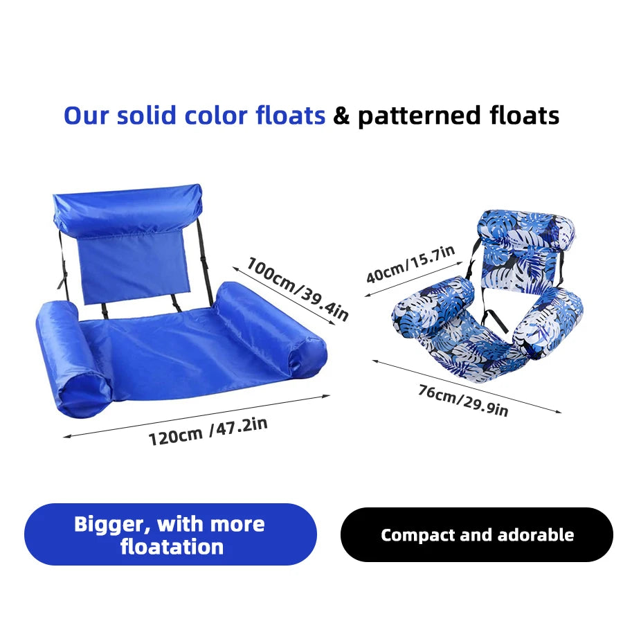 Portable Adult Lounger Inflatable Floating Mattress for Pool, Beach, Swimming Durable Comfortable Float
