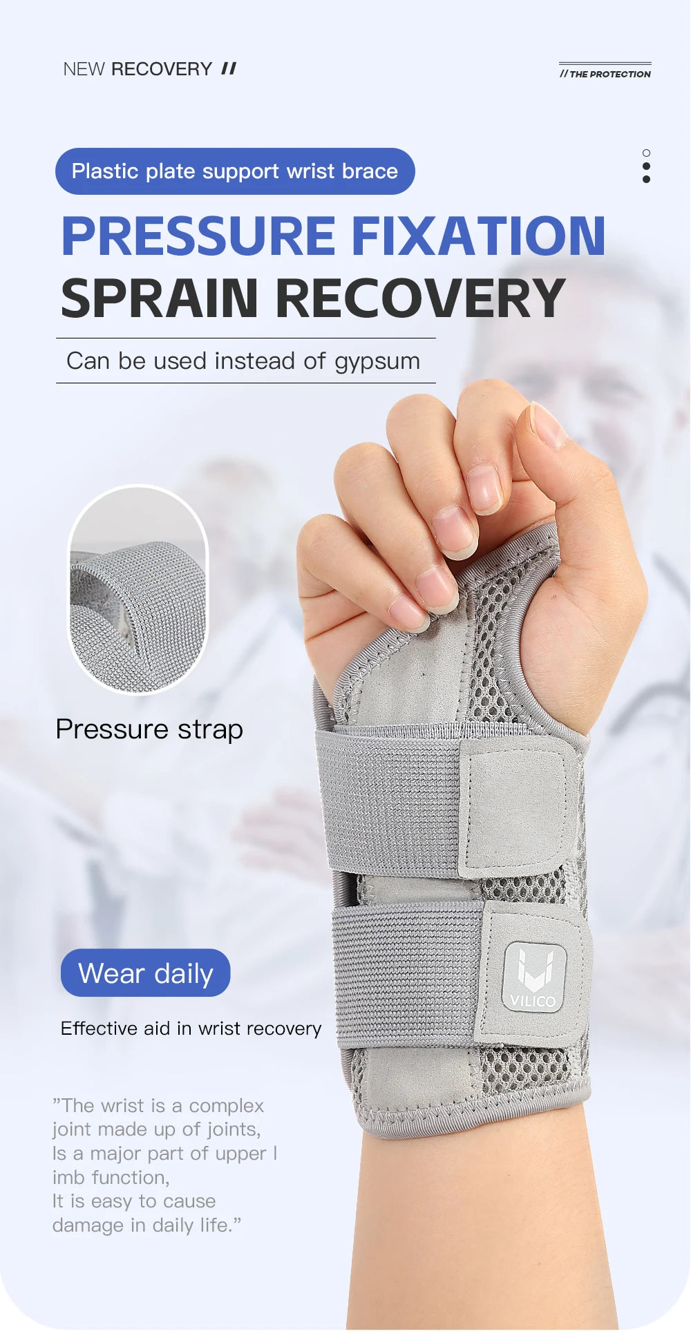 Wrist Brace for Carpal Tunnel Support with Splints Hand Support for Arthritis Tendonitis Sprain Injuries Wrist Pain 1PC Left /Right available