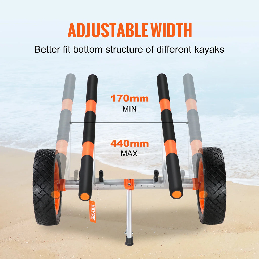 SucceBuy Kayak Cart 450lbs Detachable with 12'' Tires Adjustable Width for Paddleboards Float Mats Jon Boats