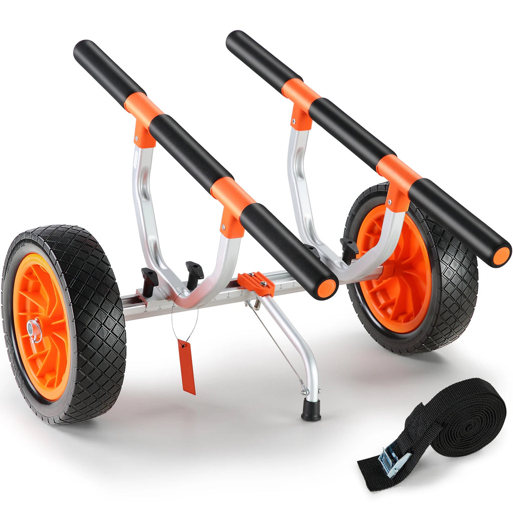SucceBuy Kayak Cart 450lbs Detachable with 12'' Tires Adjustable Width for Paddleboards Float Mats Jon Boats