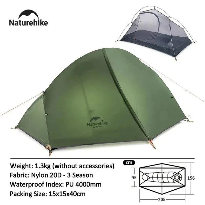 Naturehike 2026 New Camping Ultralight Portable Waterproof 1 Person Hiking Cycling Backpacking Shelter Tent