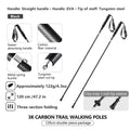 BISINNA 2pcs Ultralight Trekking Poles Folding Walking Sticks Carbon Fiber Hiking Poles Portable Trail Runing Canes