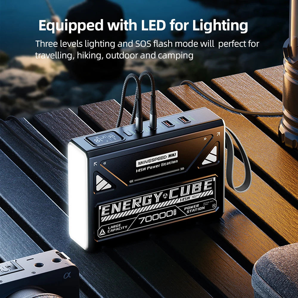MOVESPEED LED Camping Lantern 70000mAh Large Capacity Battery Rechargeable Emergency Light for Power Outage