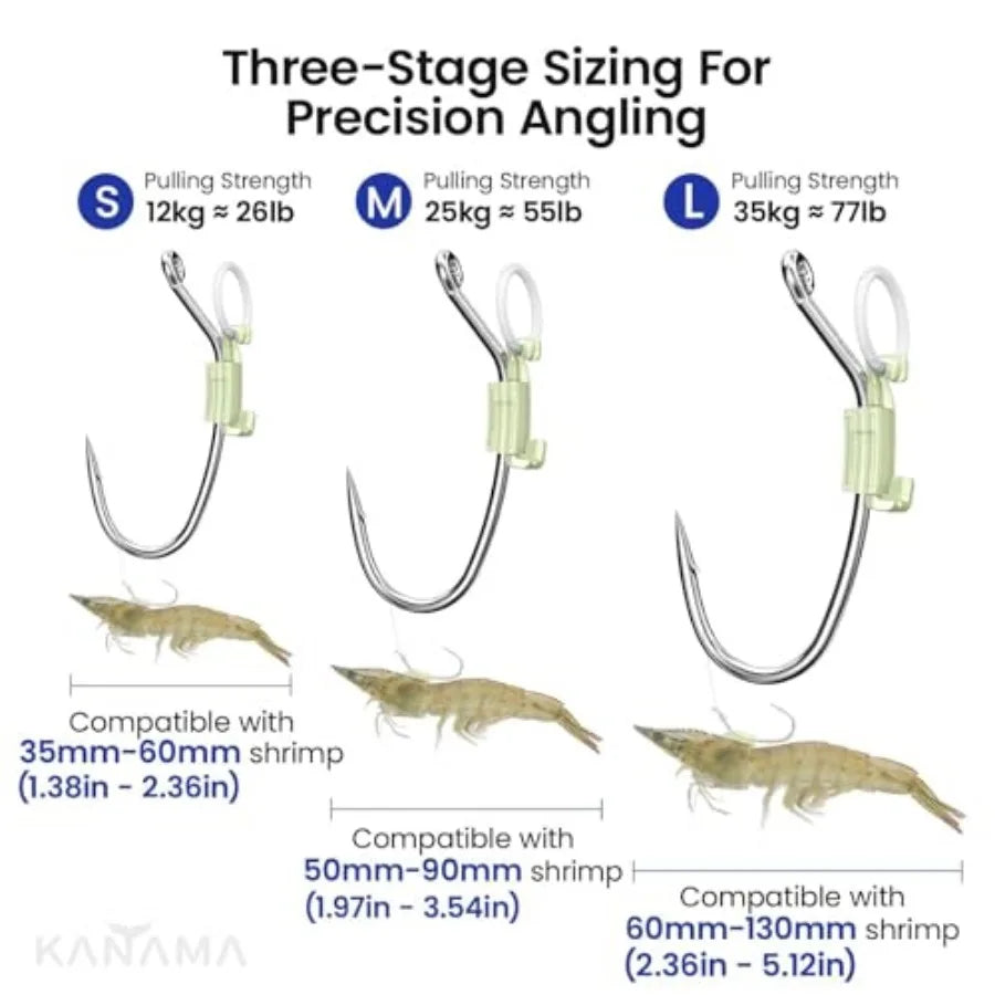 Luminous Live Shrimp Hooks