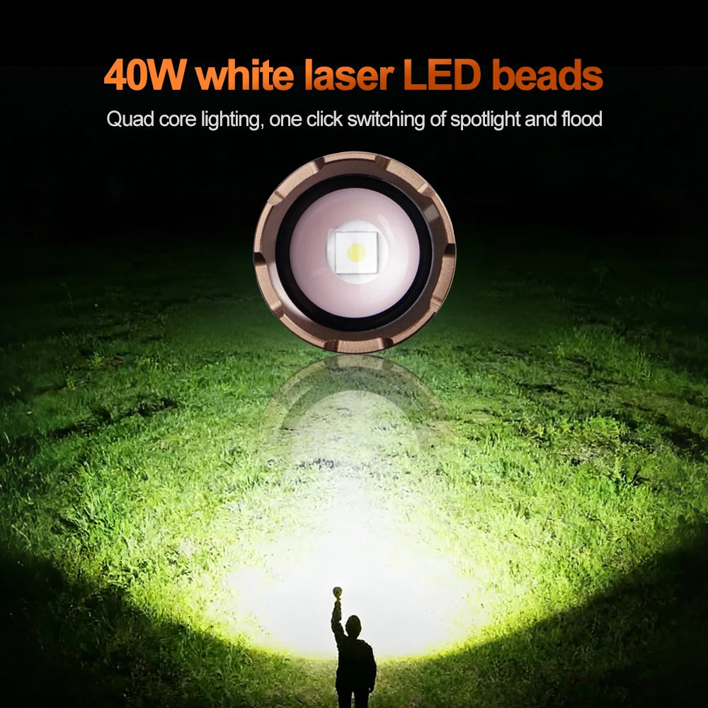 3800LM flashlight high-power LED handheld light USB rechargeable outdoor tactical lithium battery