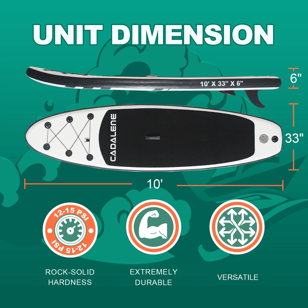 CADALENE Stand Up Paddle Board with SUP Accessories, Anti-Slip 10' Inflatable Paddle Board for Adults