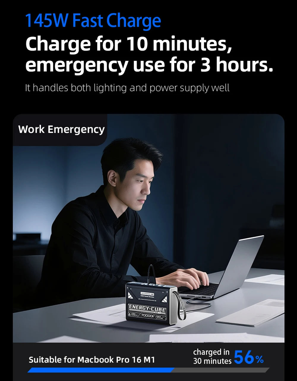 MOVESPEED LED Camping Lantern 70000mAh Large Capacity Battery Rechargeable Emergency Light for Power Outage