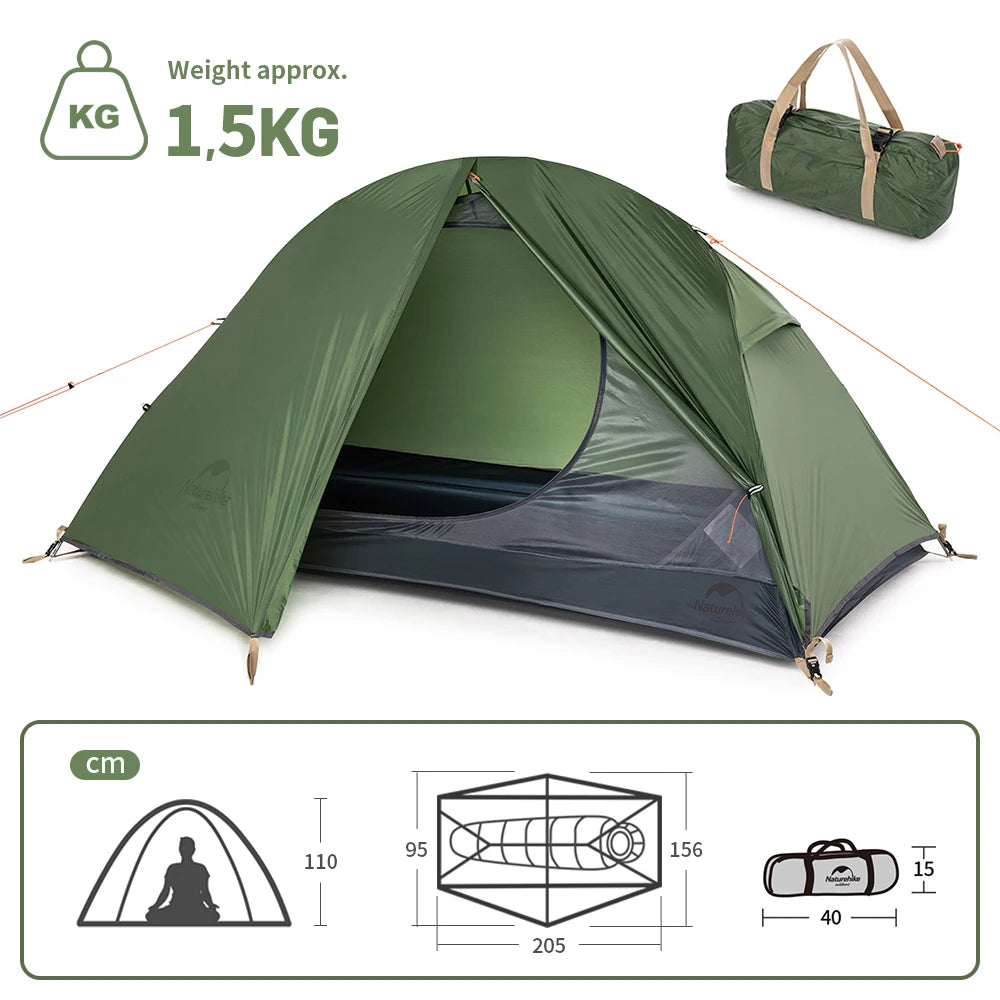 Naturehike 2026 New Camping Ultralight Portable Waterproof 1 Person Hiking Cycling Backpacking Shelter Tent