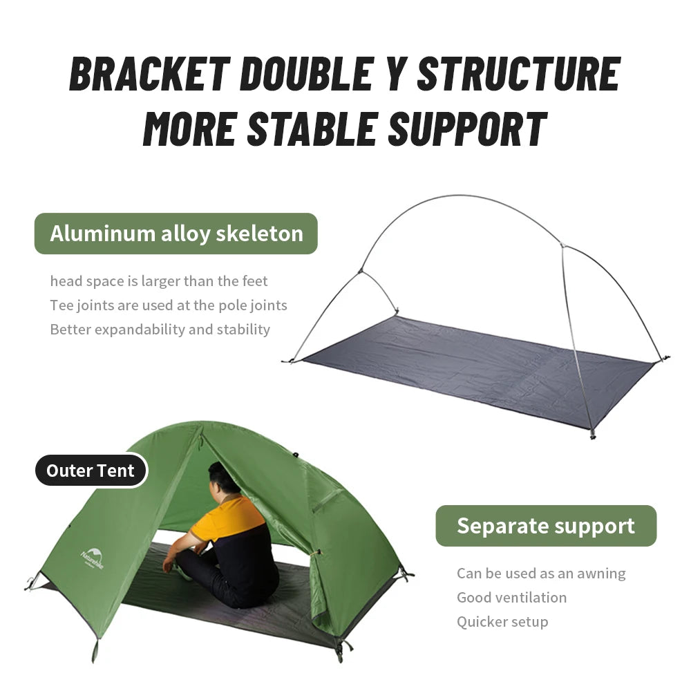 Naturehike 2026 New Camping Ultralight Portable Waterproof 1 Person Hiking Cycling Backpacking Shelter Tent