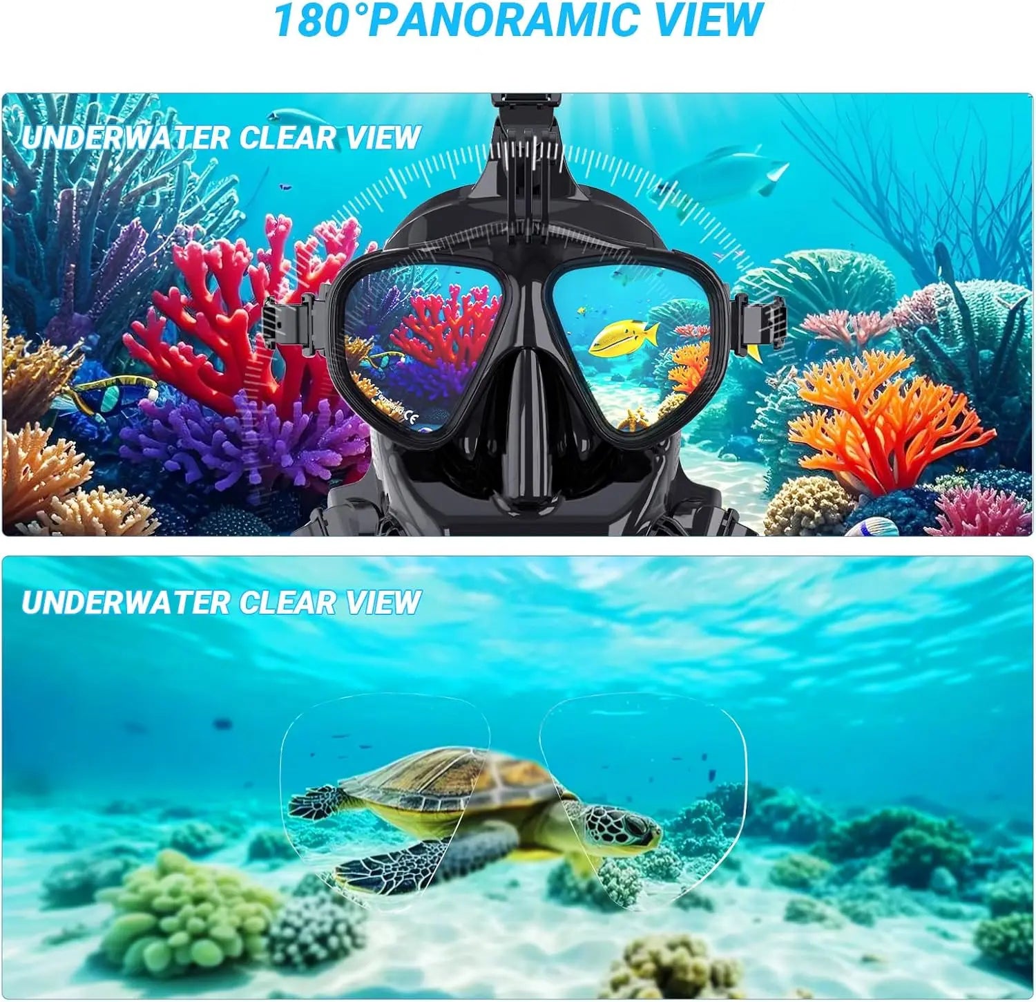 Full Face Dive Scuba Mask Support Diving & Snorkeling,