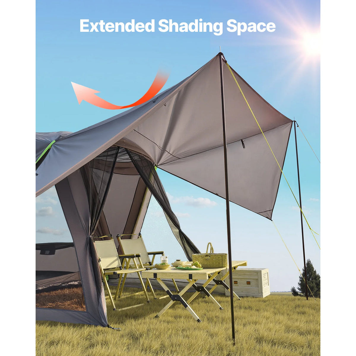 SucceBuy SUV Tent Waterproof PU2000mm Spacious Double Layer Design SUV Camping Shade Awning , Mesh Windows