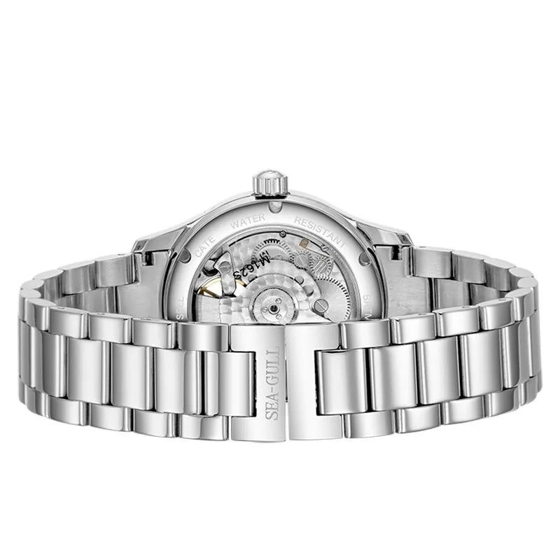 2025 Seagull Men's Automatic Mechanical Watch Multifunction Dial Calendar Sapphire Steel Band Men's Wristwatch M163S