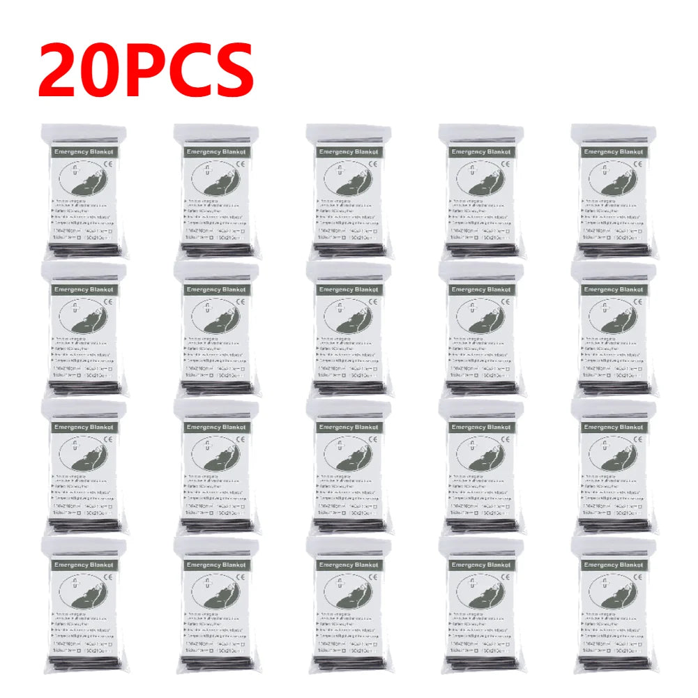 1-20pcs Emergency Mylar Thermal Foil Space Blanket