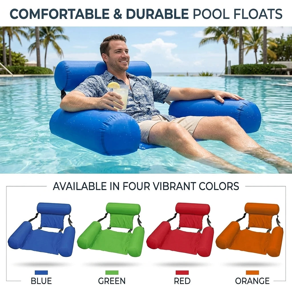 Portable Adult Lounger Inflatable Floating Mattress for Pool, Beach, Swimming Durable Comfortable Float