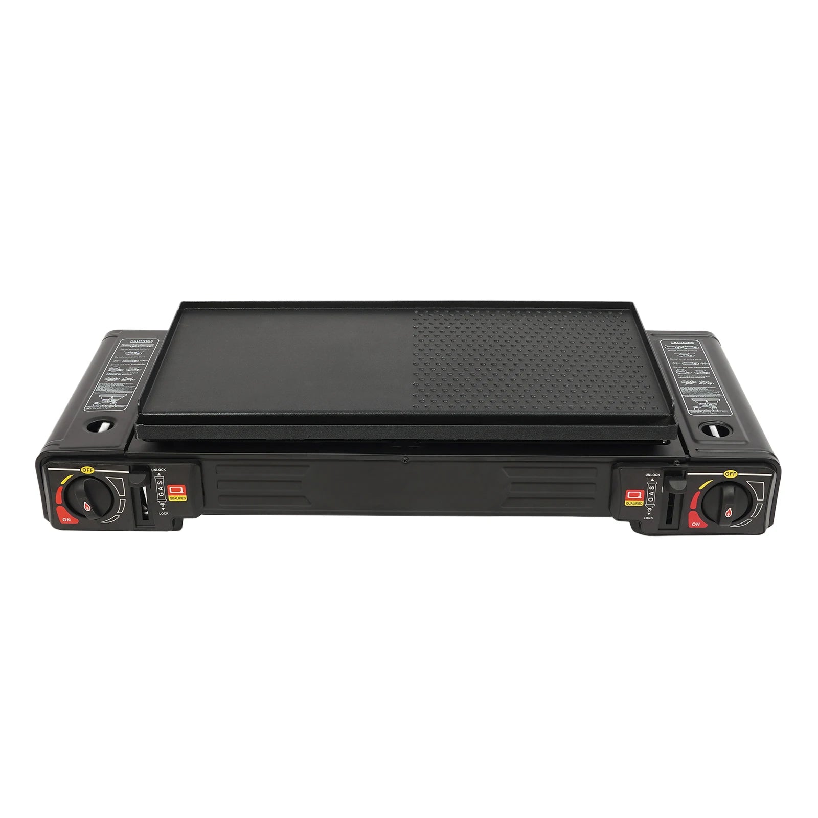 2in1 2-Burner Portable Camping Stove Kit w/Baking Pan Carrying Case, Auto Ignition LPG