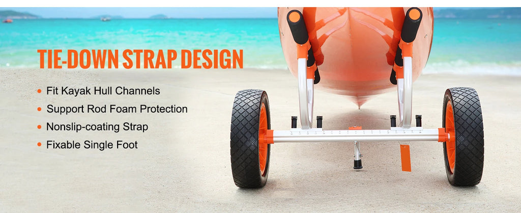 SucceBuy Kayak Cart 450lbs Detachable with 12'' Tires Adjustable Width for Paddleboards Float Mats Jon Boats