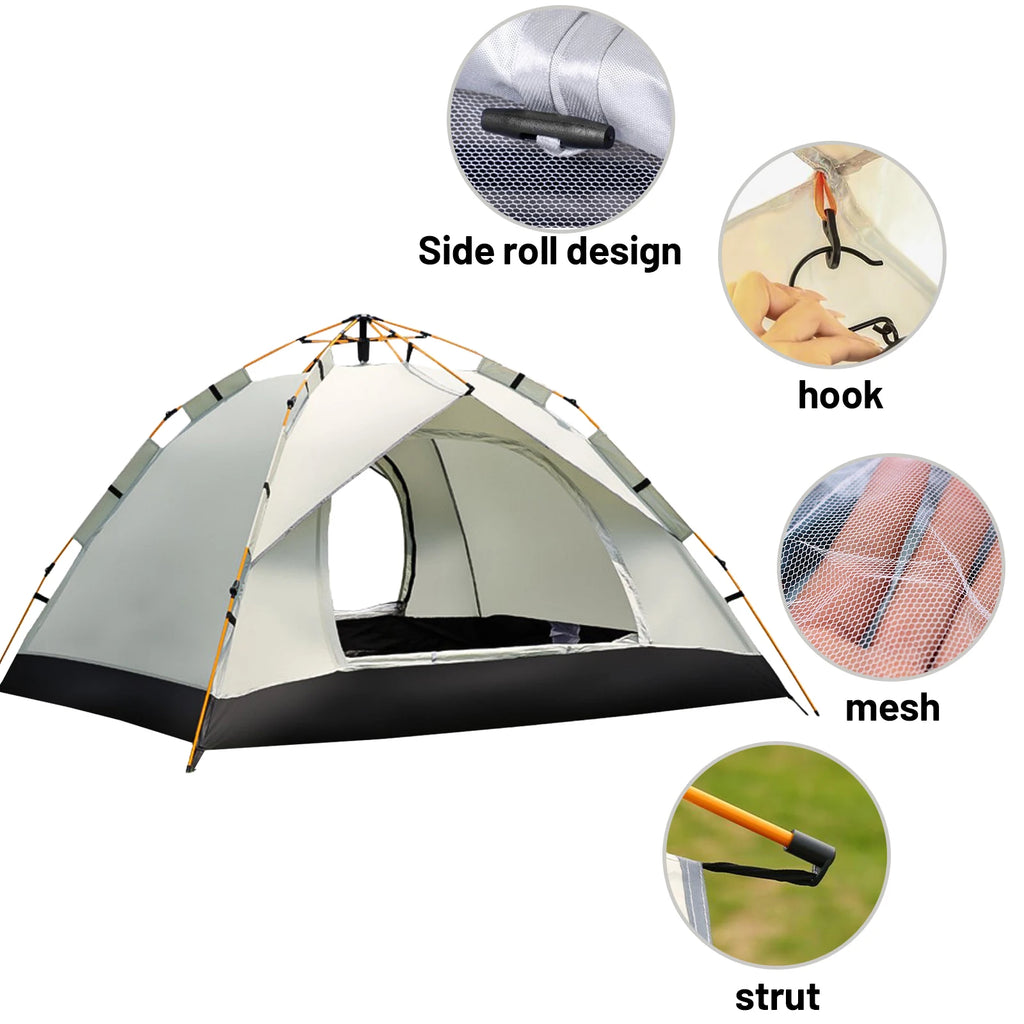 Small Silver Compact Auto-Tent - Quick 60-Second Setup & Portable