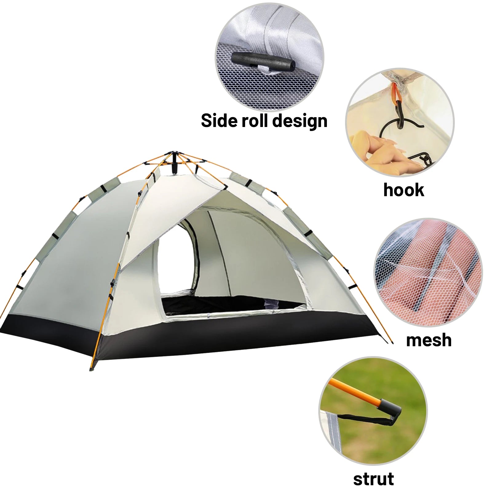 Small Silver Compact Auto-Tent - Quick 60-Second Setup & Portable