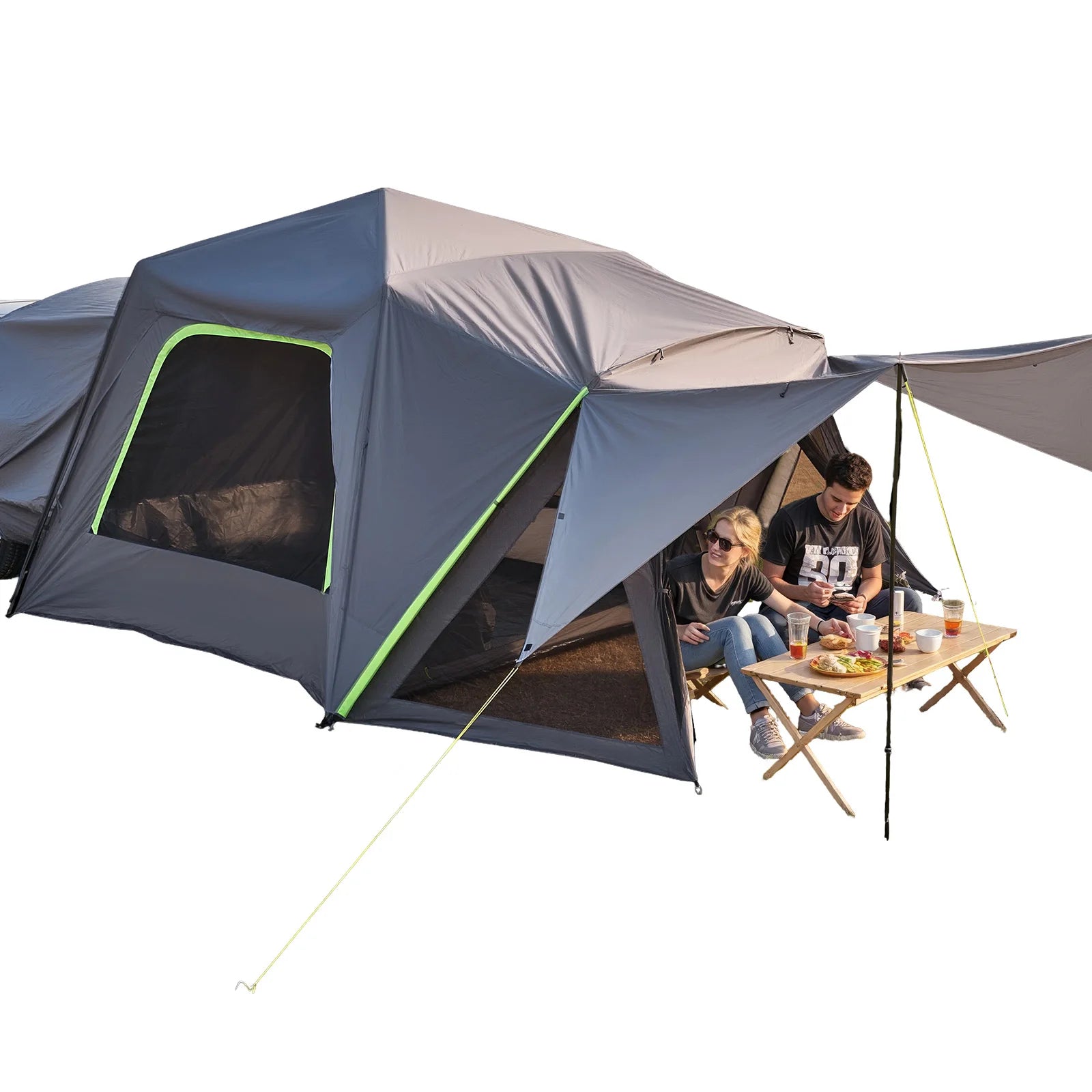 SucceBuy SUV Tent Waterproof PU2000mm Spacious Double Layer Design SUV Camping Shade Awning , Mesh Windows
