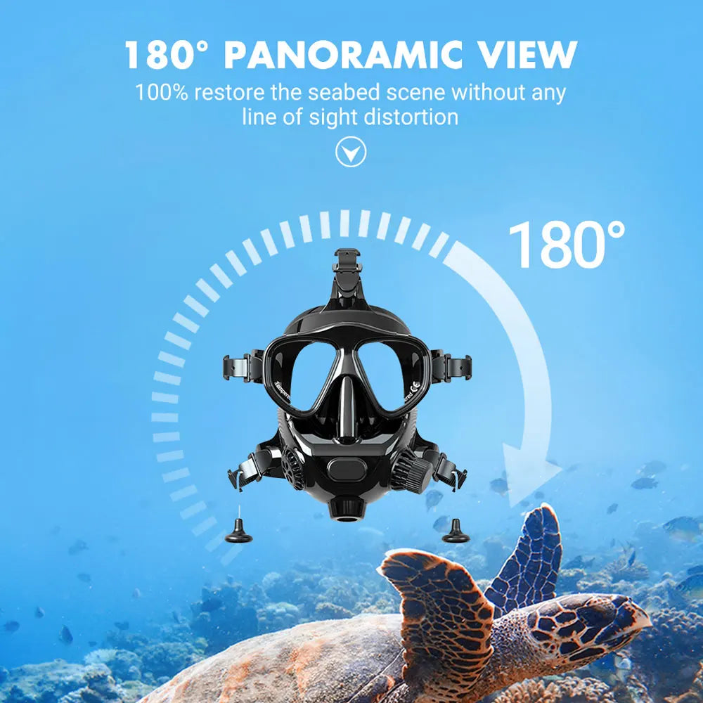 Full Face Dive Scuba Mask Support Diving & Snorkeling,