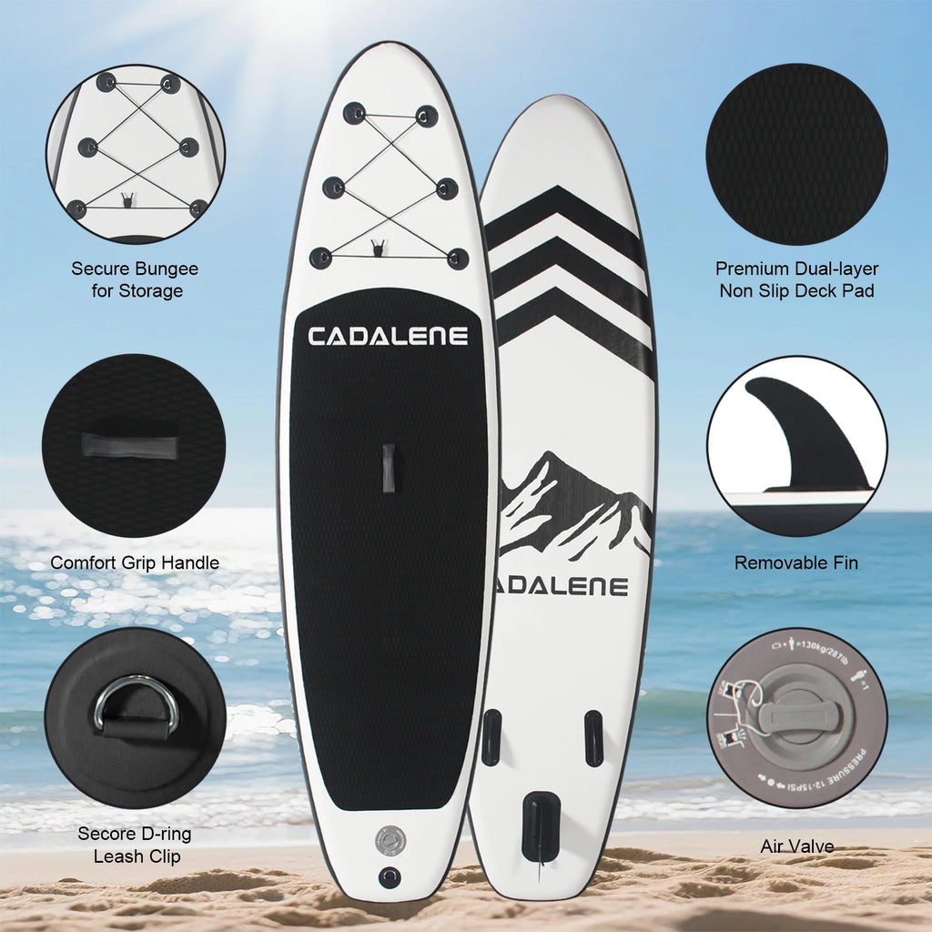 CADALENE Stand Up Paddle Board with SUP Accessories, Anti-Slip 10' Inflatable Paddle Board for Adults