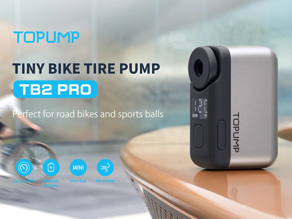 TOPUMP TB2 PRO Electric Mini Portable Pump Cordless Tire Inflator 120PSI Max