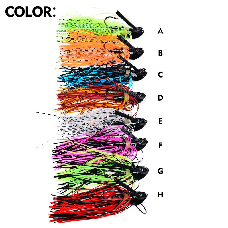8Pcs Bass Football Jigs Set Weedless Finesse Jig Swim Jigs with Silicone Skirts 1/4 3/8 1/2 oz Fishing Lure Bait for Bass Trout