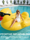 Enormous Inflatable Yellow Duck Pool Float, Heavy Duty Anti-Rollover Floatie for Adults, for Pool Party Lake Beach Travel