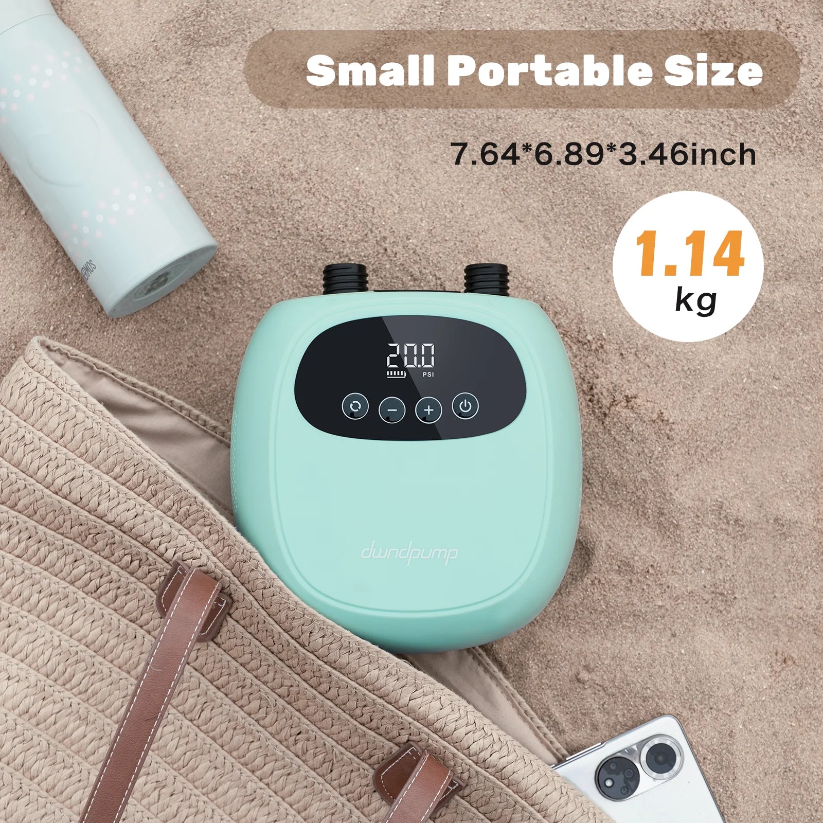dwndpump Electric 20PSI SUP Pump 38.48Wh Battery Inflation Deflation for Kayak Paddle Board