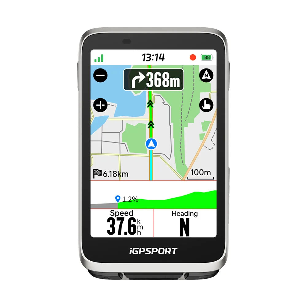 iGPSPORT BiNavi Bike Computer Touchscreen Map Navigation 35 Hours Battery Life  IPX7 Waterproof Route Planning