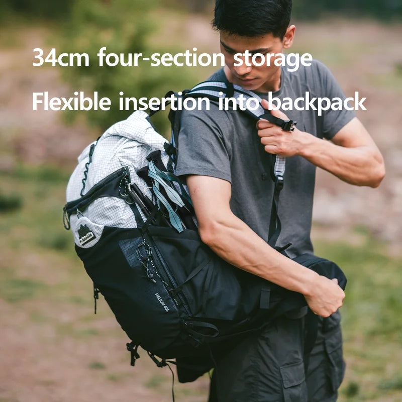 Naturehike Lightwind Ext-Carbon Fibre 4-Section Folding Hiking ultra-Lightweight Portable Poles